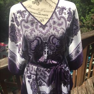 Michael  Kors size S/M purple and white top